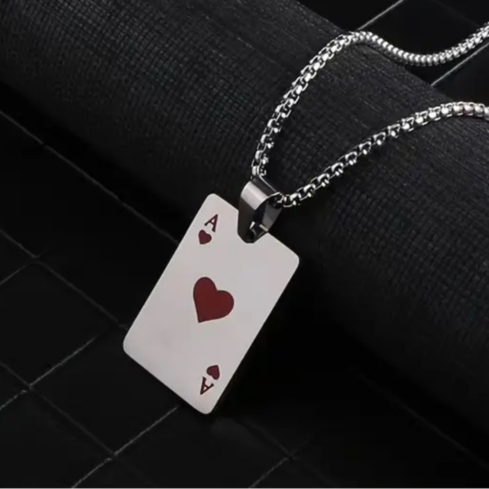 Ace of Hearts Pendant Necklace